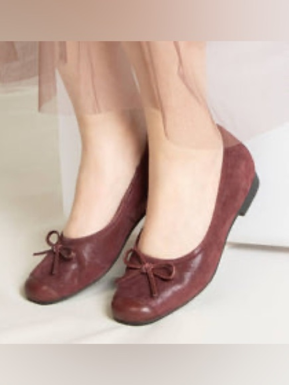 ALEGRIA women’s Talya Leather Suede Comfort Ballet Flats Maroon Mist